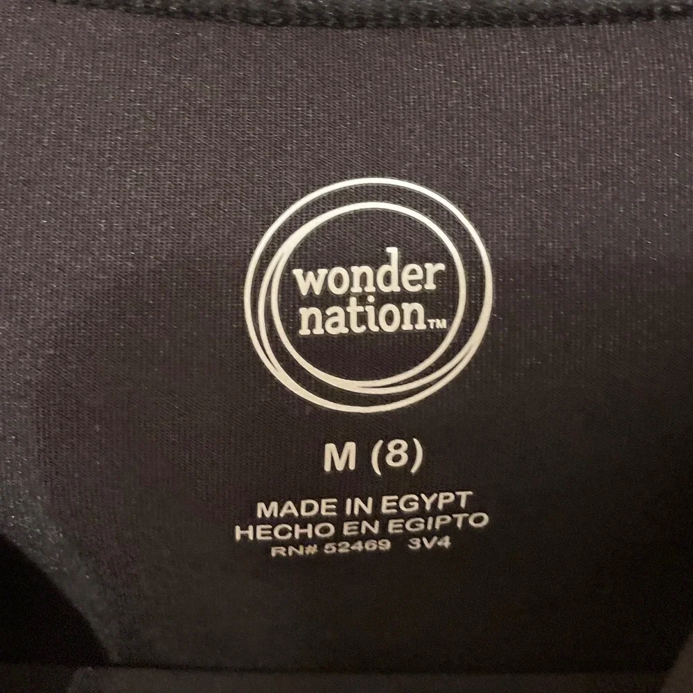 Wonder Nation Kids Black Rash Guard Swim Shirt Palm Tree Graphic Size M 8‎ NWT